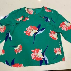 Van Heusen Green Floral Blouse
